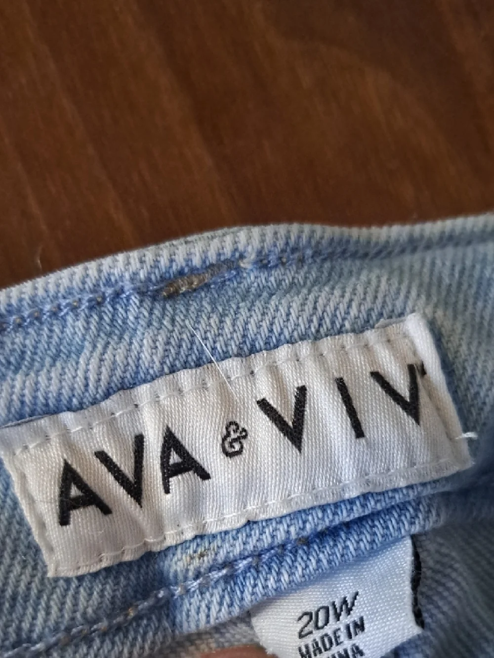 Ava & Viv Light Blue Denim Jean Shorts with Raw Hem - Picture 2 of 5